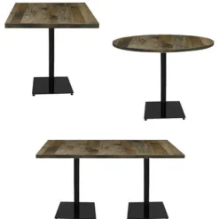 Urban Loft Square Steel Base Cafe Tables