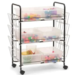 Value Book Cart with Clear Tubs
