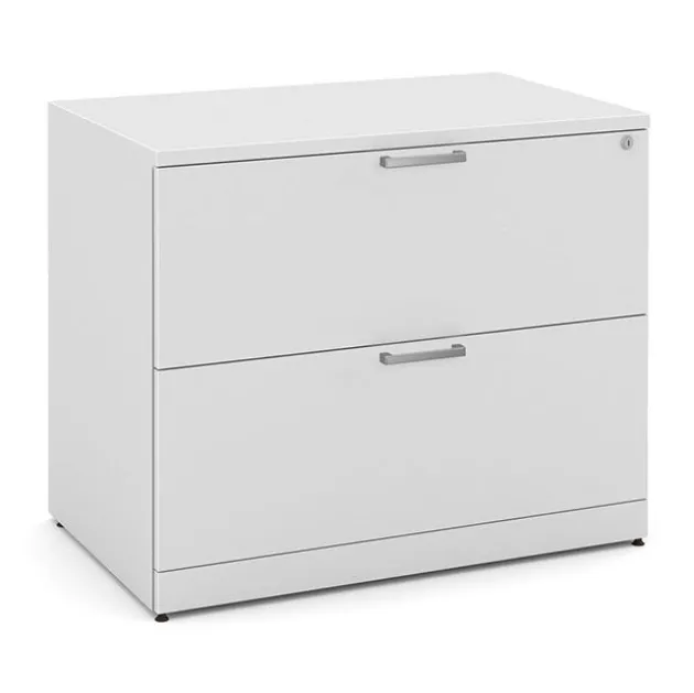 Variant Desk w/ Modesty Panel & Hutch w/ 2 Drawer Lateral File