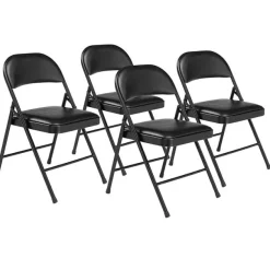 Vinyl Padded Basics Steel Folding Chairs (4 Pack)