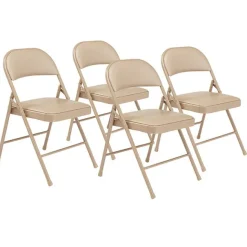 Vinyl Padded Basics Steel Folding Chairs (4 Pack)