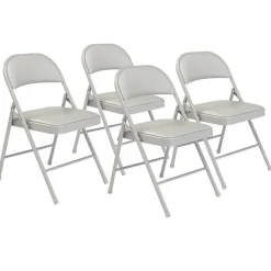 Vinyl Padded Basics Steel Folding Chairs (4 Pack)