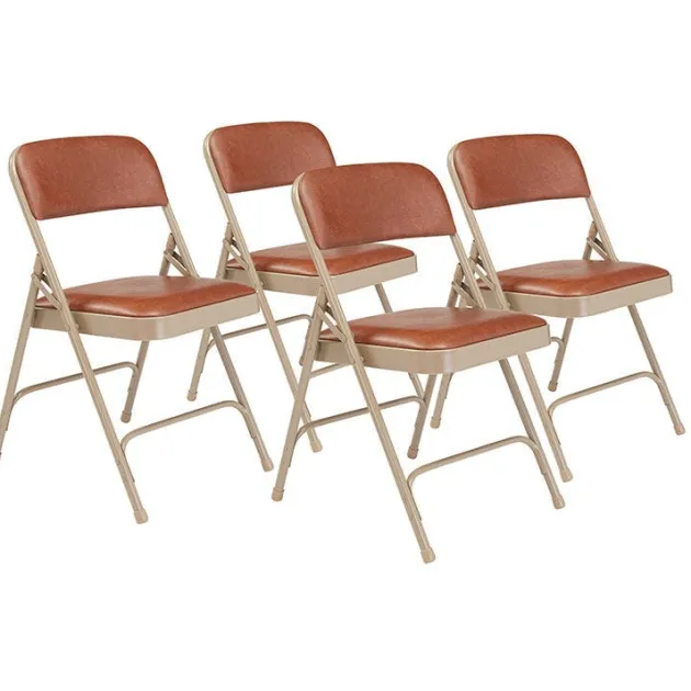 Vinyl Padded Folding Chairs Model 1200 (4 Pack)