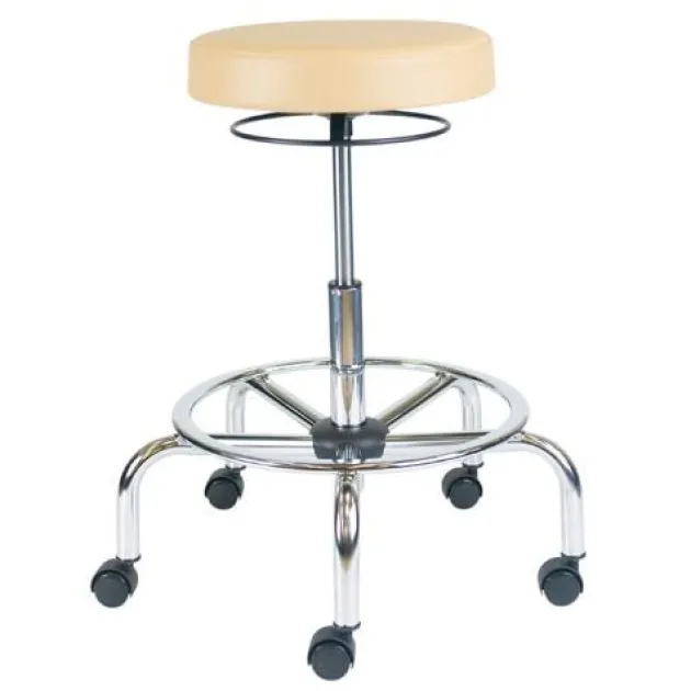 Vinyl Professional Lab Stool w/ Chrome Elevated Base (25''-33''H)