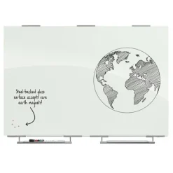 Visionary Exo Magnetic Glass Dry Erase Whiteboard with Exo Tray