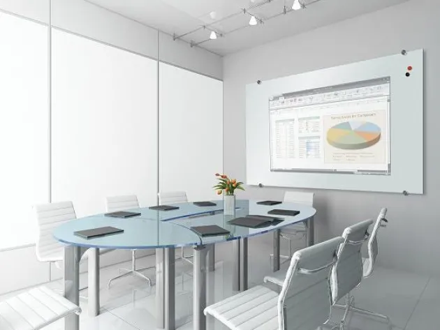 Visionary Magnetic Glass Whiteboard - Glass Accessory Tray