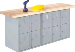 Wall Bench with Lockers