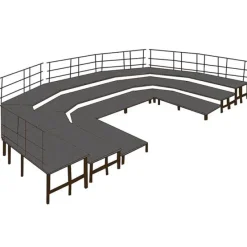 Winged Stage Set w/ Carpet Surface (3' x 8' Platforms)