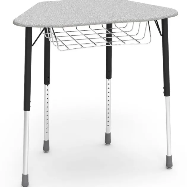Zuma Hexagon School Desk w/ Wire Bookrack