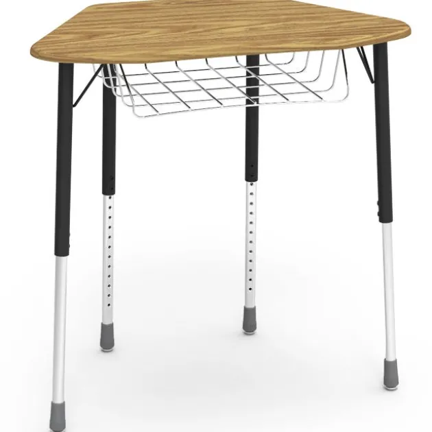 Zuma Hexagon School Desk w/ Wire Bookrack