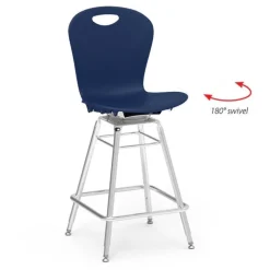 Zuma 4-Leg Adjustable Height Swivel Lab Stool - 25"-33"H